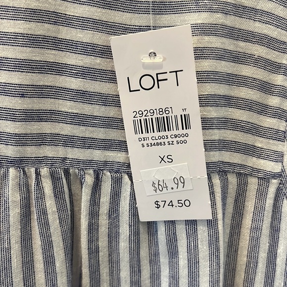 Loft striped long sleeve blouse. Size XS. BNWT. - Picture 3 of 3